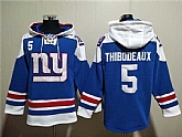 Men's New York Giants #5 Kayvon Thibodeaux Blue Lace-Up Pullover Hoodie,baseball caps,new era cap wholesale,wholesale hats